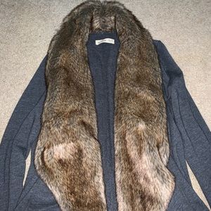 Hollister faux fur cardigan